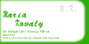 maria kovaly business card